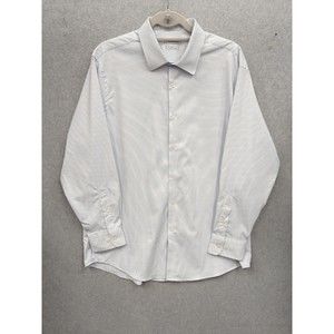 J.M. Haggar Mens Light Beige Plaid Stretch Dress Shirt‎ 16.5-32/33